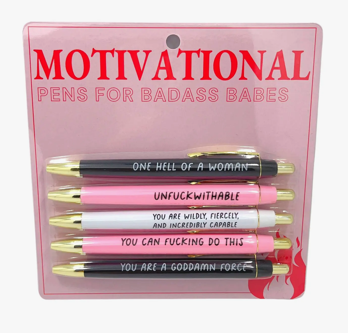 Motivational Pens For Badass Babes Set of 5