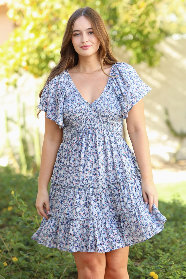 Blue Skies Floral Dress