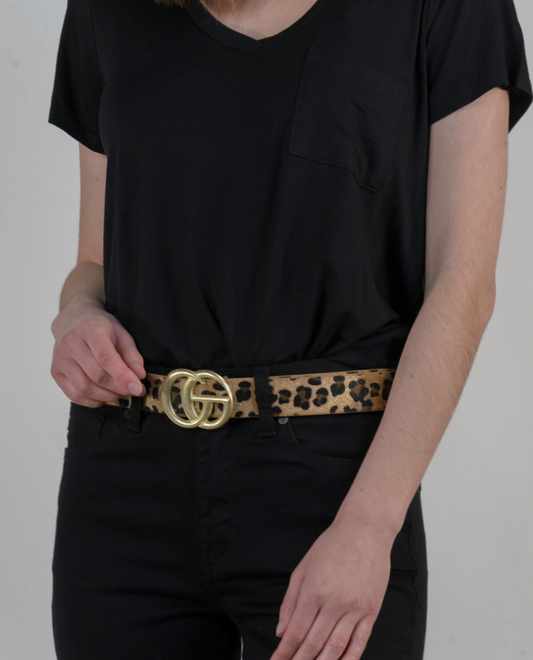 Double G Leopard Belt