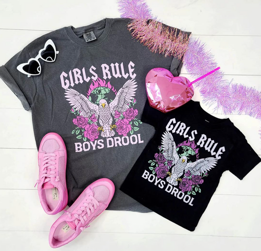 Girls Rule Boys Drool Tee