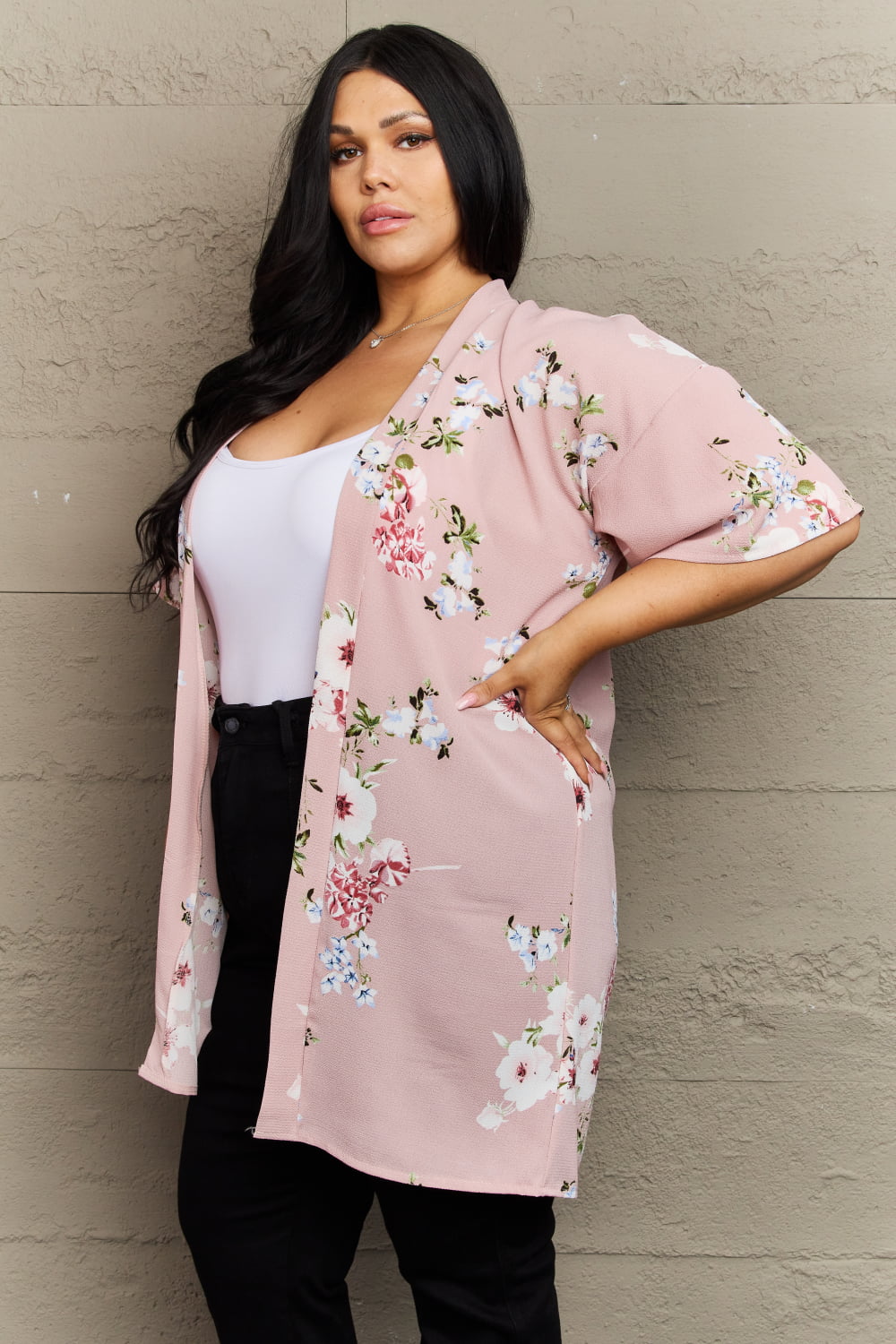 Justin Taylor Aurora Rose Floral Kimono