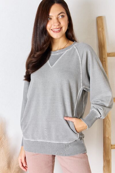 Zenana French Terry Long Sleeve Sweatshirt